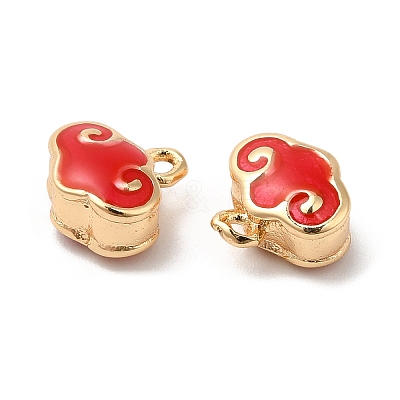 Brass Enamel Charms KK-B074-31G-1