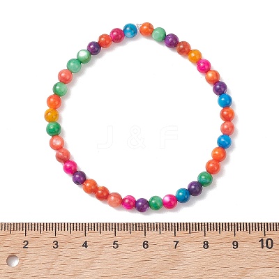 Dyed Natural Freshwater Shell Beaded Strertch Bracelets for Women BJEW-JB13687-1