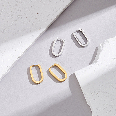 6 Pairs 2 Colors 304 Stainless Steel Huggie Hoop Earrings STAS-UN0025-25-1