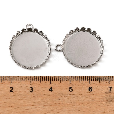 304 Stainless Steel Pendant Cabochon Settings STAS-NH0003-03P-02-1
