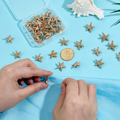 60Pcs 2 Styles 1-Hole Alloy Shank Buttons BUTT-PH0001-79KCG-1