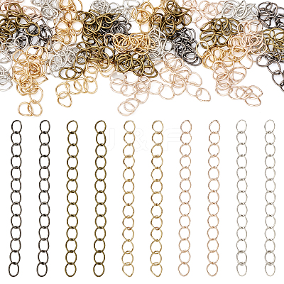 500 Strands 5 Color Iron Curb Chain Extender IFIN-TA0001-58-1