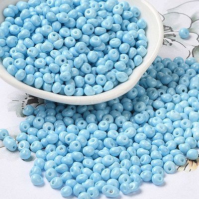 6/0 Opaque Baking Paint Glass Seed Beads SEED-M012-02A-13-1