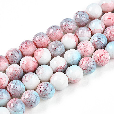Baking Paint Glass Beads Strands DGLA-N003-10mm-C03-1