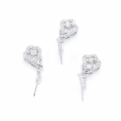 Anti-Tarnish Rhodium Plated 925 Sterling Silver Pendant Ice Pick Pinch Bails STER-I017-073P-1