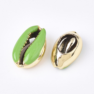Electroplated Cowrie Shell Beads X-SSHEL-T008-11G-04-1