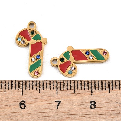 Christmas 304 Stainless Steel Enamel Pendants SA-CBA85C0-02H-G-1