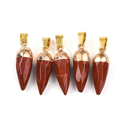 Natural Red Jasper Pendants G-N345-01E-1