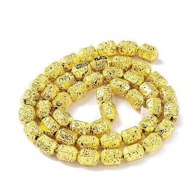 Electroplated Natural Lava Rock Beads Strands G-H303-A10-G02-1