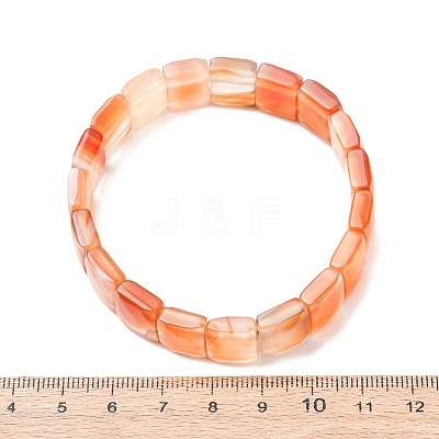 Dyed & Heated Natural Carnelian Faceted Beaded Stretch Bracelets for Women BJEW-K251-08E-1