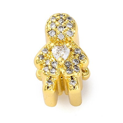 Rack Plating Brass Micro Pave Cubic Zirconia European Beads KK-Z081-07-1
