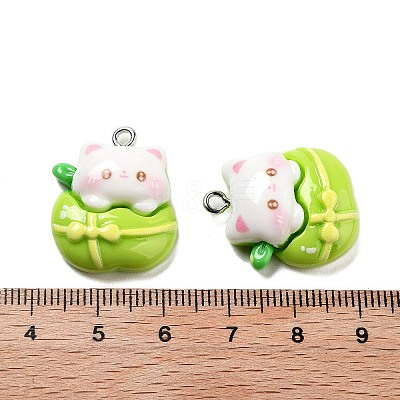 Cat Shape Resin Pendants RESI-R450-05B-1