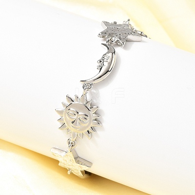 Brass Link Bracelets for Women BJEW-C118-01P-1
