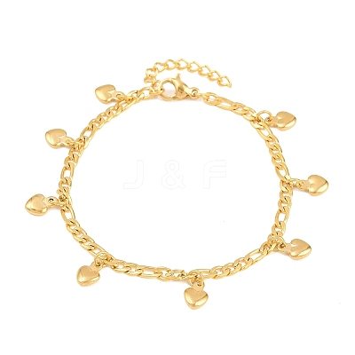304 Stainless Steel Charm Bracelets BJEW-D458-09G-1
