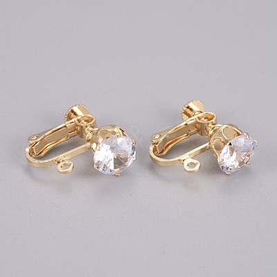 Brass Screw On Clip-on Earring Findings LS-KK-L200-A01-G-1