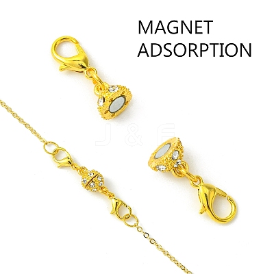 Brass/Alloy Rhinestone Magnetic Clasps DIY-YW0009-48-1