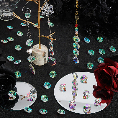 80Pcs Octagon Sew on Glass Rhinestone GLAA-SP0001-82B-01-1