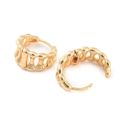 Brass Hoop Earrings EJEW-G363-13KCG-1