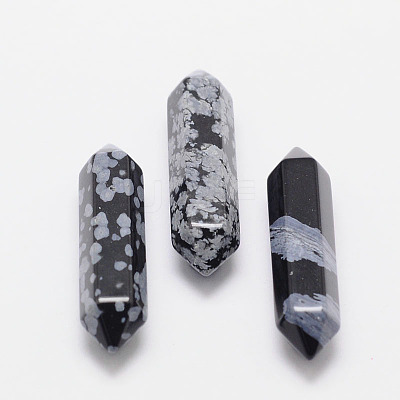 Faceted Natural Snowflake Obsidian Healing Stones G-K013-30mm-01-1