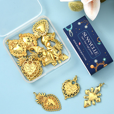 12Pcs 6 Styles Alloy Pendants FIND-SC0017-32-1