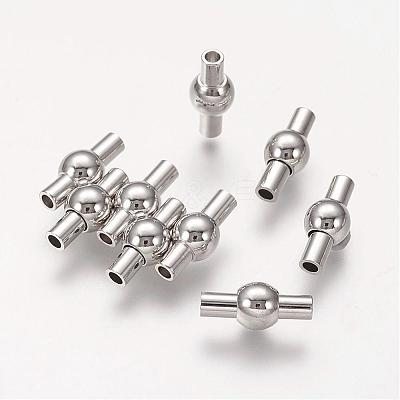 Brass Magnetic Clasps with Glue-in Ends KK-G230-2mm-P-NF-1