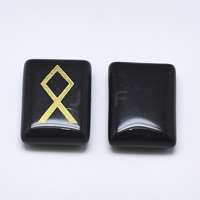 Natural Dyed & Heated Black Agate Cabochons G-T122-26C-1