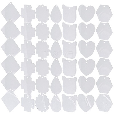 40Pcs Transparent Acrylic Disc Big Pendants ZXFQ-FS0001-01-1