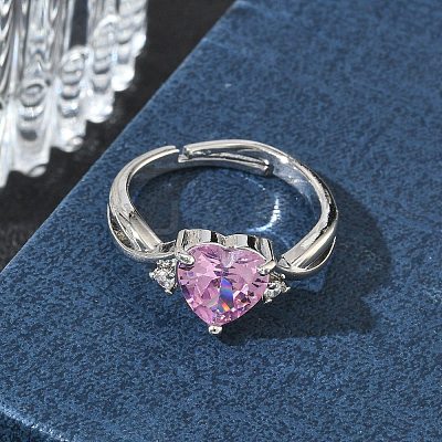 Brass & Cubic Zirconia Finger Rings CU-CBA7E55-17P-1