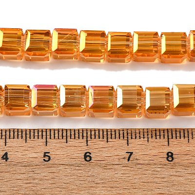 Electroplate Glass Beads Strands EGLA-H108-01A-AB10-1