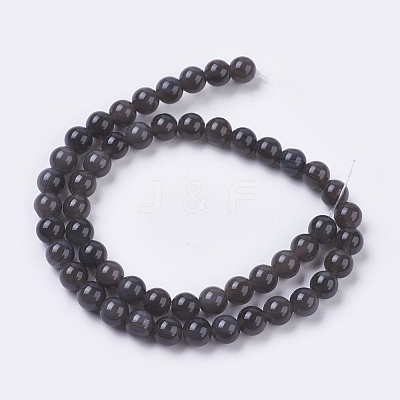 Natural Ice Obsidian Bead Strands G-E468-D01-1