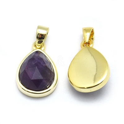 Natural Amethyst Pendants G-O176J-03G-1