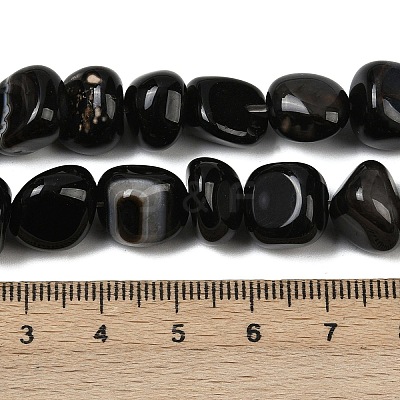 Natural Black Agate Beads Strands G-L630-F01-01H-1