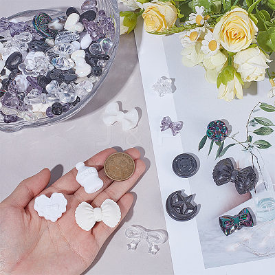 150Pcs Opaque & Transparent Acrylic Beads MACR-SP0002-18A-1