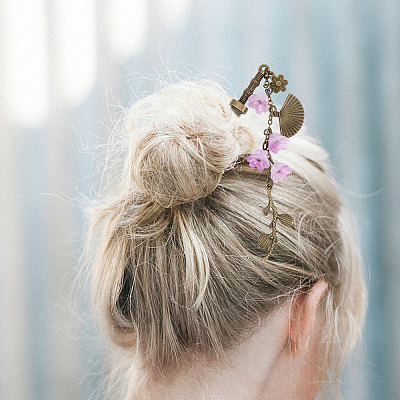 2Pcs Alloy Hair Sticks OHAR-CA00004-1