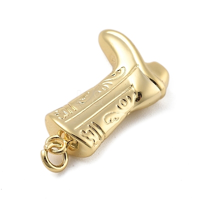 Brass Micro Pave Clear Cubic Zirconia Pendants KK-D283-34G-03-1