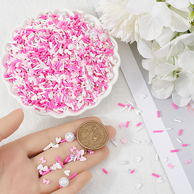 Valentine's Day Lip Handmade Polymer Clay Sprinkles Mix CLAY-SC0001-97A-1