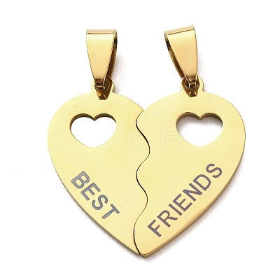 201 Stainless Steel Split Pendants STAS-F368-08G-1