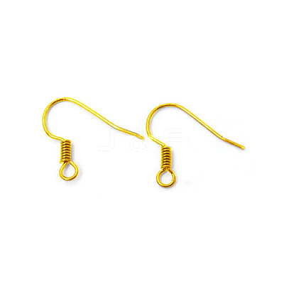 Golden Brass Earring Wire Hooks X-KK-Q363-G-NF-1