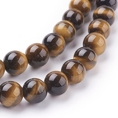 Natural Tiger Eye Beads Strands G-C076-8mm-1B-1