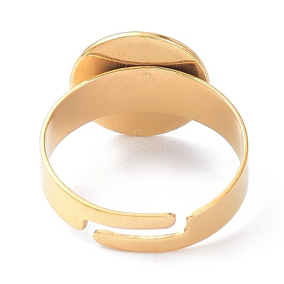 Ion Plating(IP) Adjustable 304 Stainless Steel Finger Rings Components STAS-P291-03C-G-1