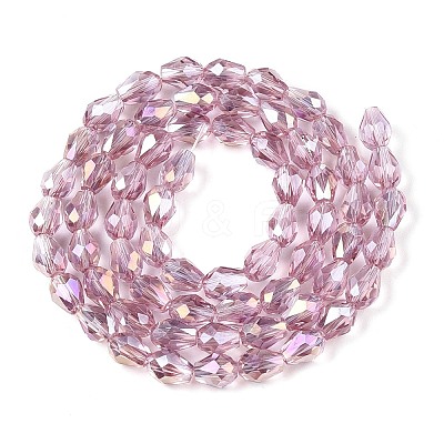 Transparent Electroplate Glass Beads Strands EGLA-N013-T6mm-B02-1
