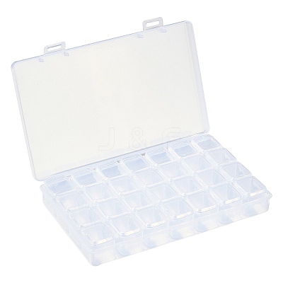 2Pcs Transparent Plastic 28 Grids Bead Containers CON-CJ0001-20-1