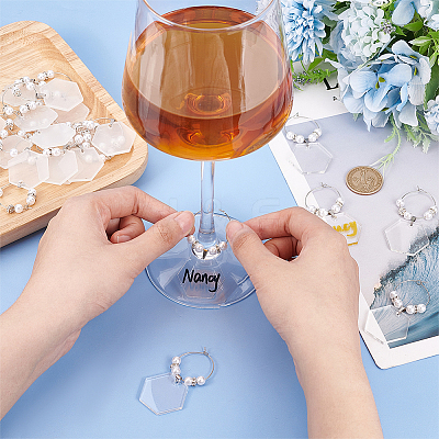 Acrylic Wine Glass Charms AJEW-BC0003-80-1