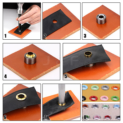 200 Sets 10 Colors Iron Grommet Eyelet Findings SCRA-GF0001-01-1
