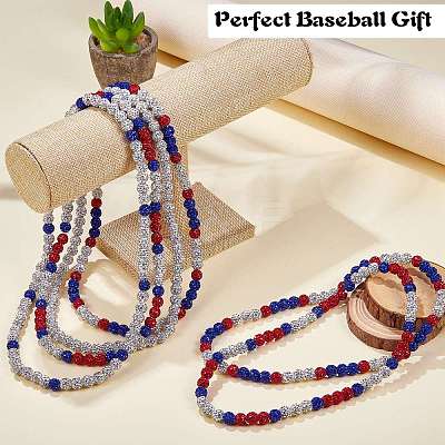 Polymer Clay Rhinestone Round Beaded Necklaces NJEW-SW00049-02-1