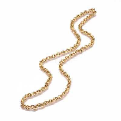 304 Stainless Steel Cable Chain Necklaces NJEW-H203-01G-1