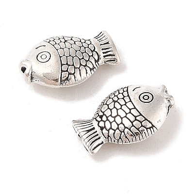 Tibetan Style Zinc Alloy Fish Beads X-TIBEB-R061-097-1