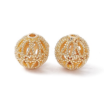 Rack Plating Brass Hollow Beads KK-P219-01A-G-1
