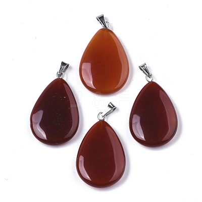 Natural Carnelian/Red Agate Pendants G-N0325-04-1