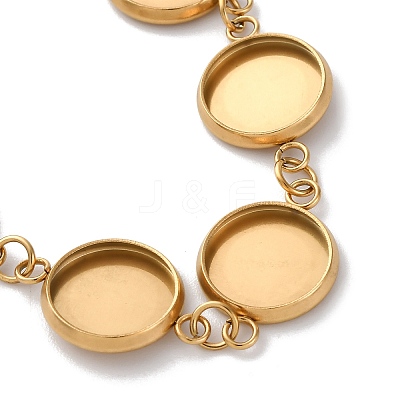 Ion Plating(IP) 304 Stainless Steel Bracelets Making with Round Tray BJEW-H600-16G-1